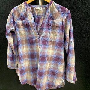 WOOLRICH | Plaid Long Sleeve Roll Tab Tunic